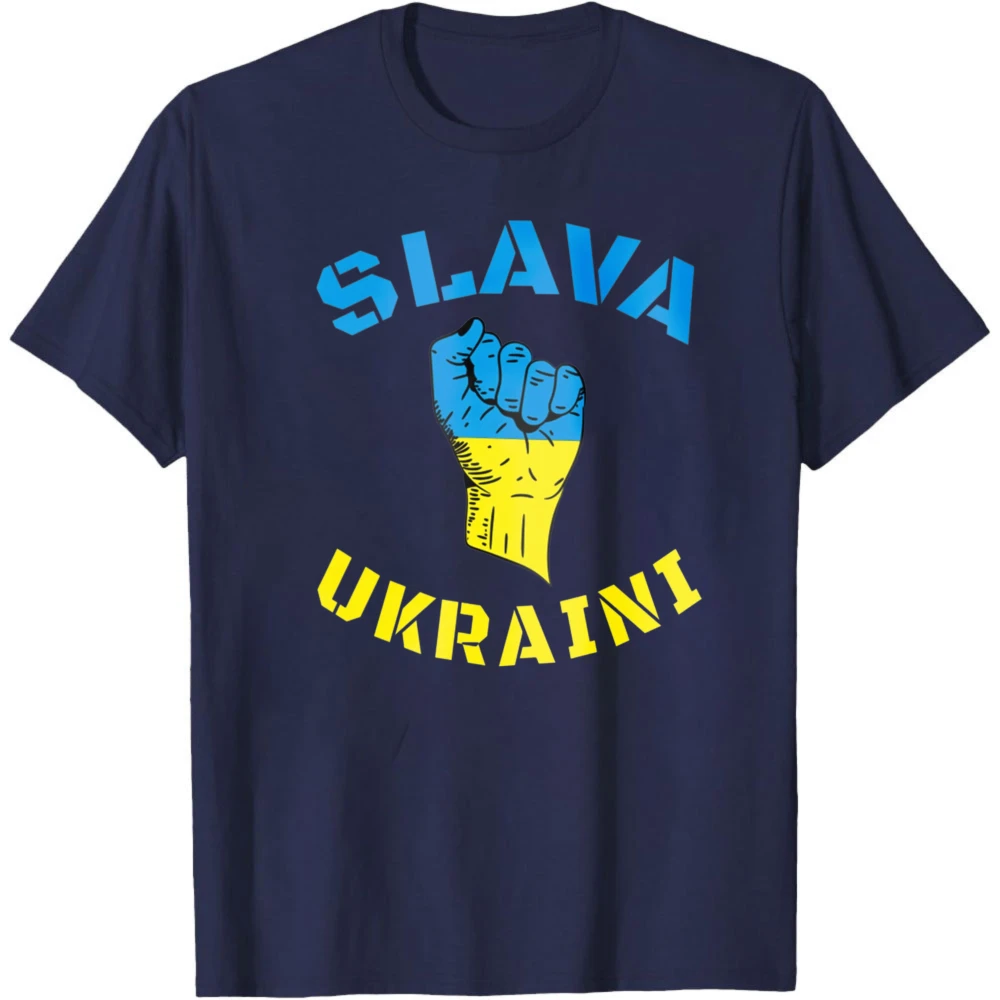 SLAVA UKRAINI Tshirt Ukraine Creative Design T-shirt Ukraine Flag Printed Shirt Men Women Universal Fashion Casual Crewneck Tee