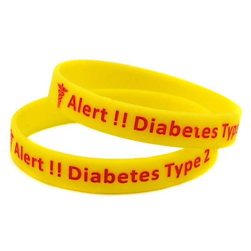 50 Stück Silikon-Armband zur Medizinischen Identifizierung bei Typ-2-Diabetes, Unisex-Armreif in 2 Größen – Detail 7
