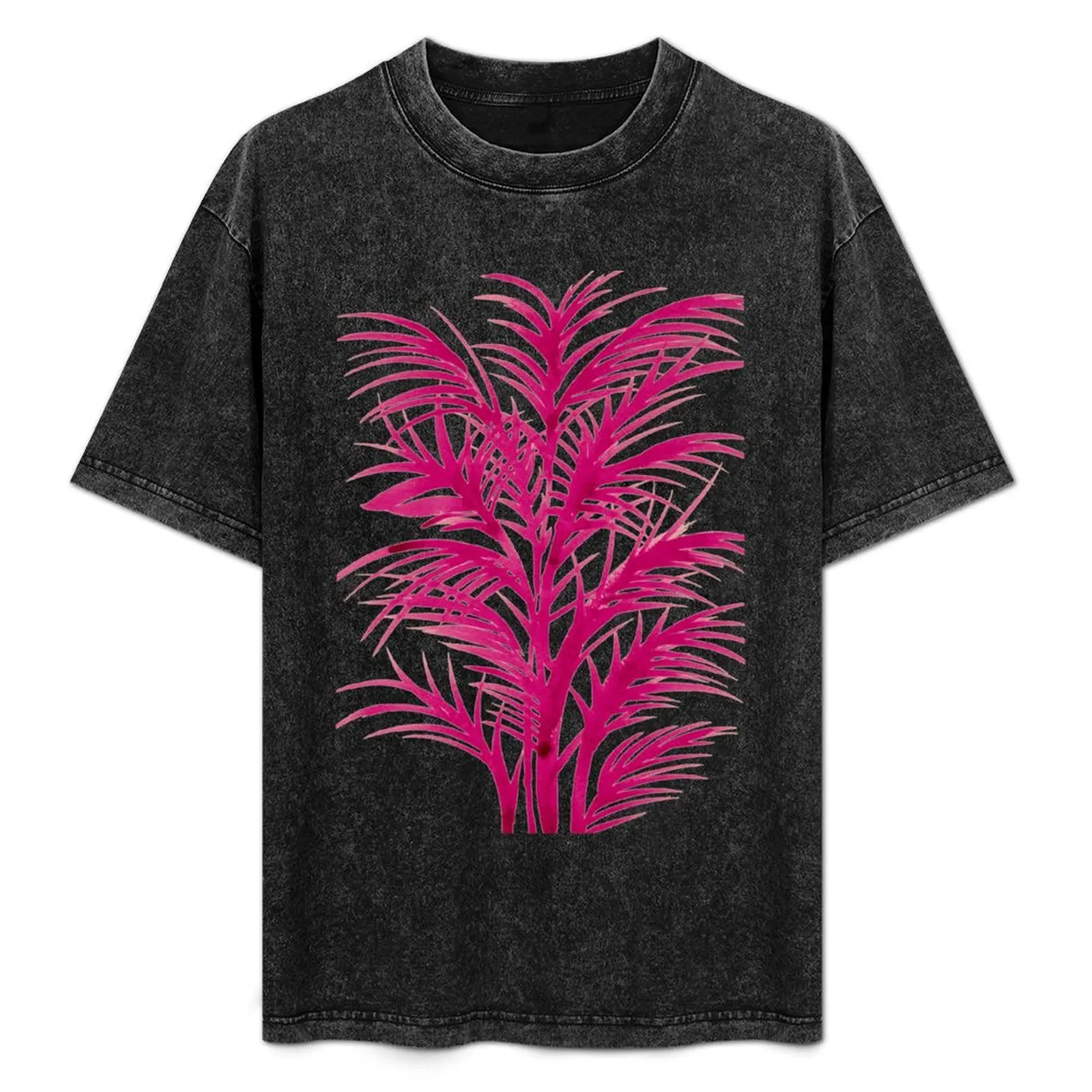 

Pink Palms T-Shirt Basic Simple Casual Short Sleeve Tee
