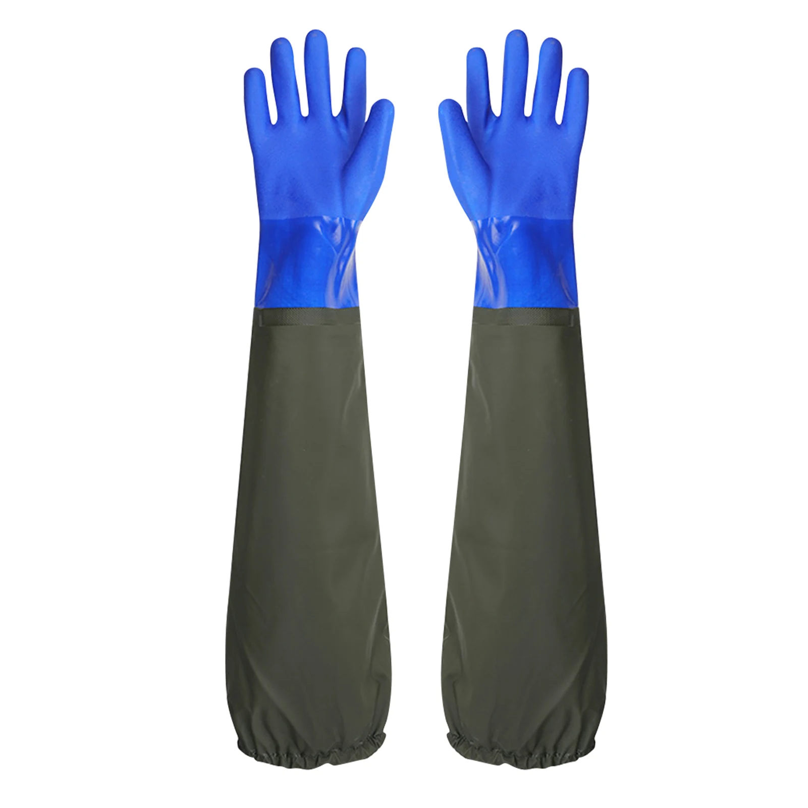 Long Waterproof Drain Cleaning Gloves PVC Reusable Heavy Duty Long Rubber Gloves,Chemical Resistant Gloves