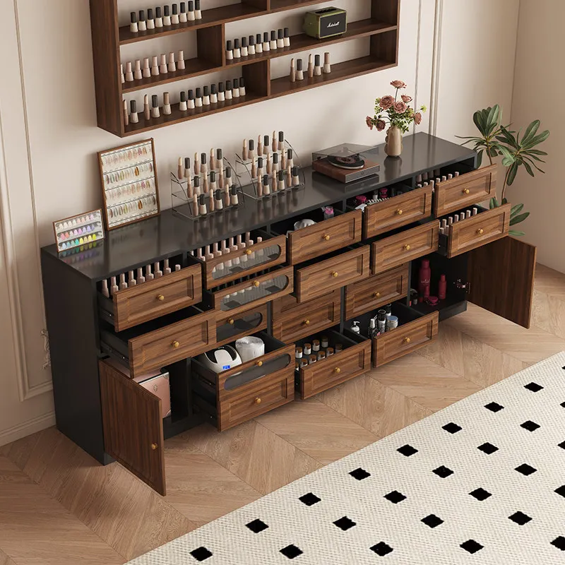 Nail art display cabinet Nail oil Cosmetics storage cabinet Nail art cabinet special locker Floor drawer display stand