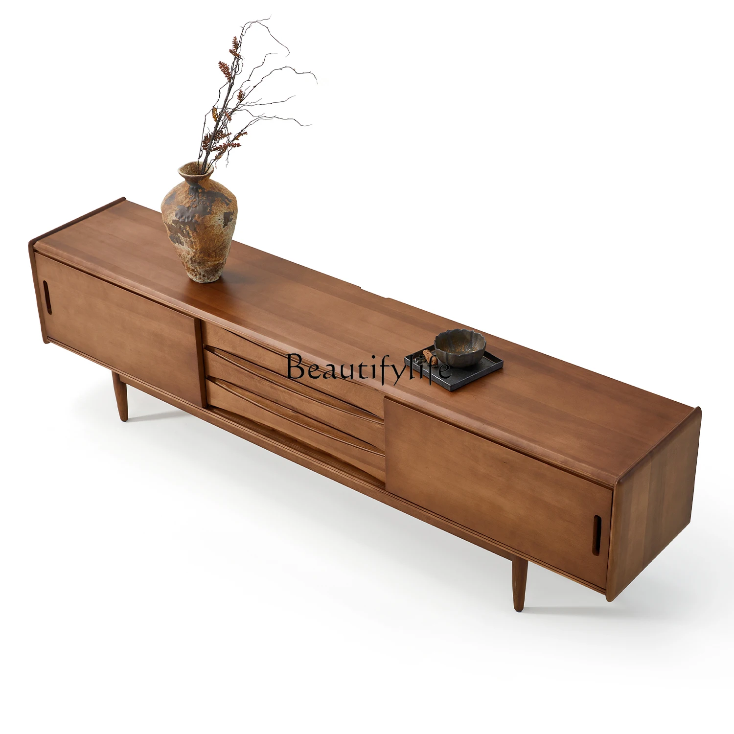 

3Medieval style TV cabinet Solid wood small apartment living room furniture TV cabinet