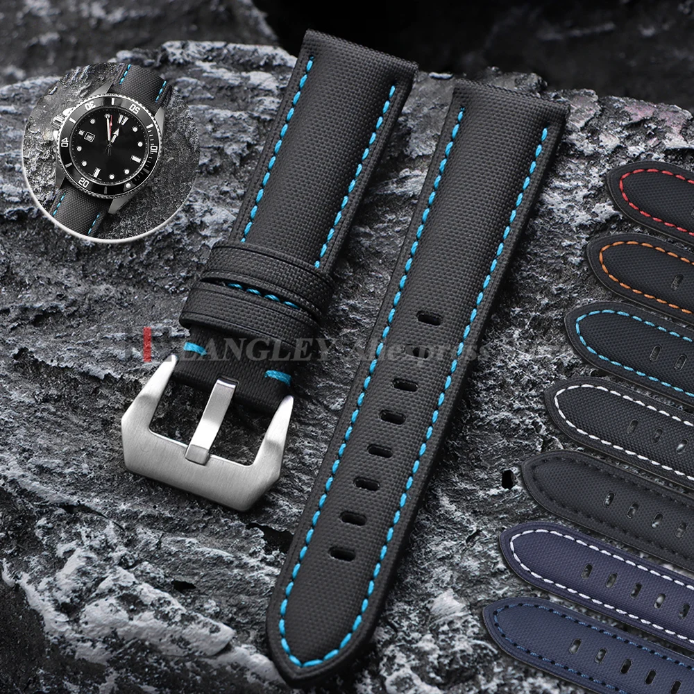 Pulseira de Relógio de Nylon Sailcloth para Panerai, Omega e Seiko, Acessórios de Substituição para Homens, 20mm 22mm 24mm 26mm