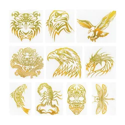 Creative Tiger Eagle Dragon Metal transfer sticker Scorpion fish animal universal items DIY gold and silver decorative sticker