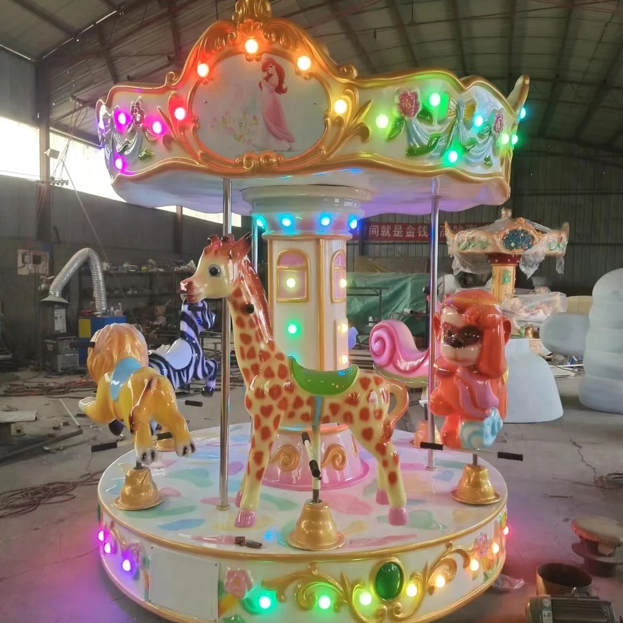 China Factory Six Seats Small Mini Merry Go Round Carnival Christmas Carousel  for Shopping Mall Center