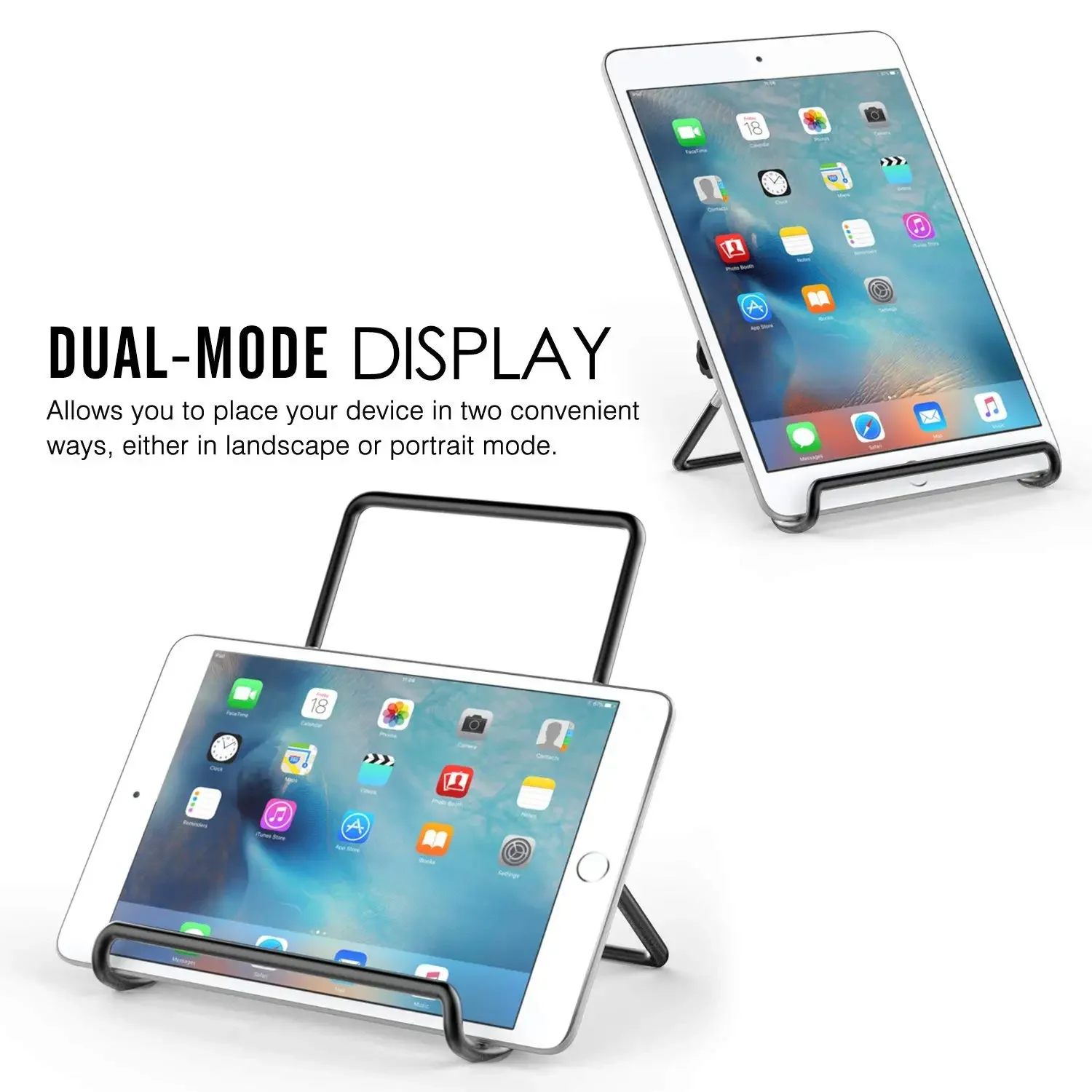 WEFOR Foldable Tablet Stand, Adjustable Portable Metal Holder Cradle for 9-12.9\