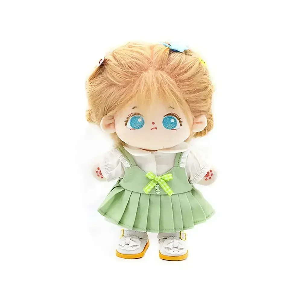 Mini jupes plissées de princesse, barboteuses en coton de 20cm, peluche de dessin animé, tenue de remplacement, robe de jeu, accessoires de maison