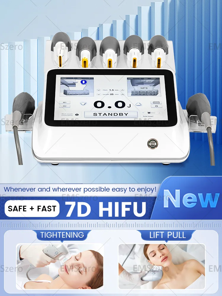 7D HIFU-apparaat, echografie-apparaat, RF-radiofrequentie, EMS huidverzorgings- en afslankingsapparaat, geschikt voor schoonheidssalons. - afbeelding 2