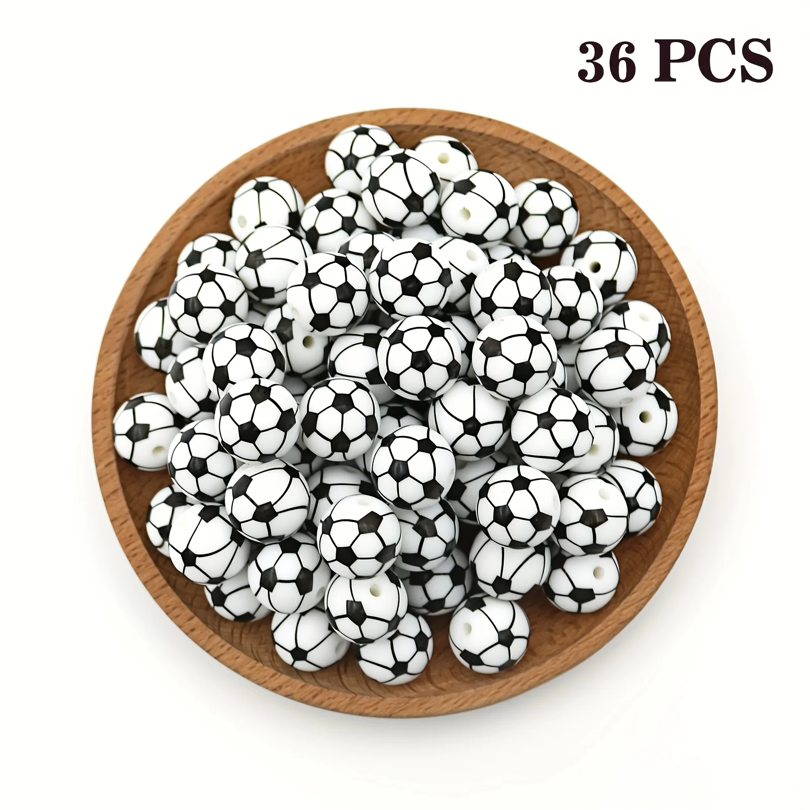 Practical Round Silicone Beads 15Mm Jewelry Making Necklace Bracelet Key Bag Chain Handmade Jewelry Materials 36PCS
