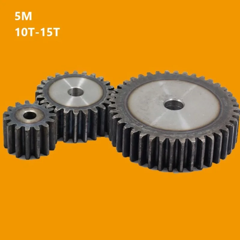 

5M Spur Flat Gear 10T-15T OD 60-85mm Process Hole 45# Steel Motor Gear Industrial Precision Customizable
