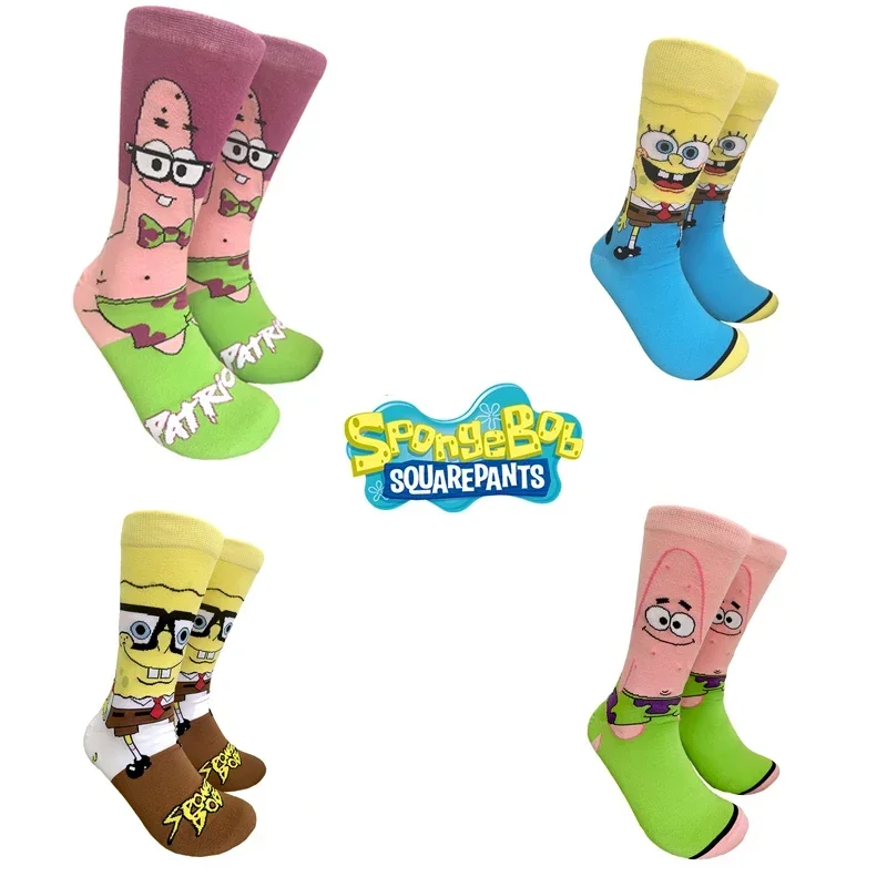 Cartoon SpongeBob Socks Personality Pattern Socks Men Cosplay Socks Adult Hip Hop Sock Street Skateboard Cute Cotton Sock Gifts