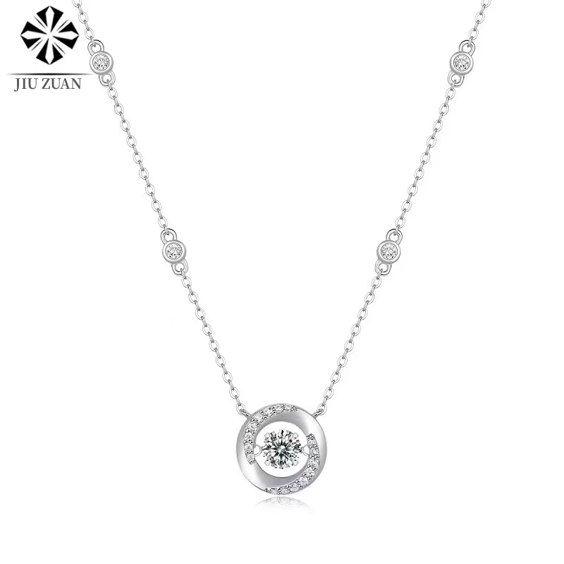 

JIUZUAN 100% 925 Sterling Silver 1 Carat D Color Moissanite Drop Necklace Sparkling Engagement Wedding Party Fine Jewelry