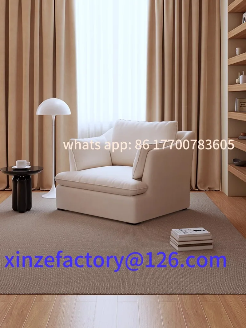 

Customizable Minimalist living room premium velvet single cloud concubine sofa small apartment