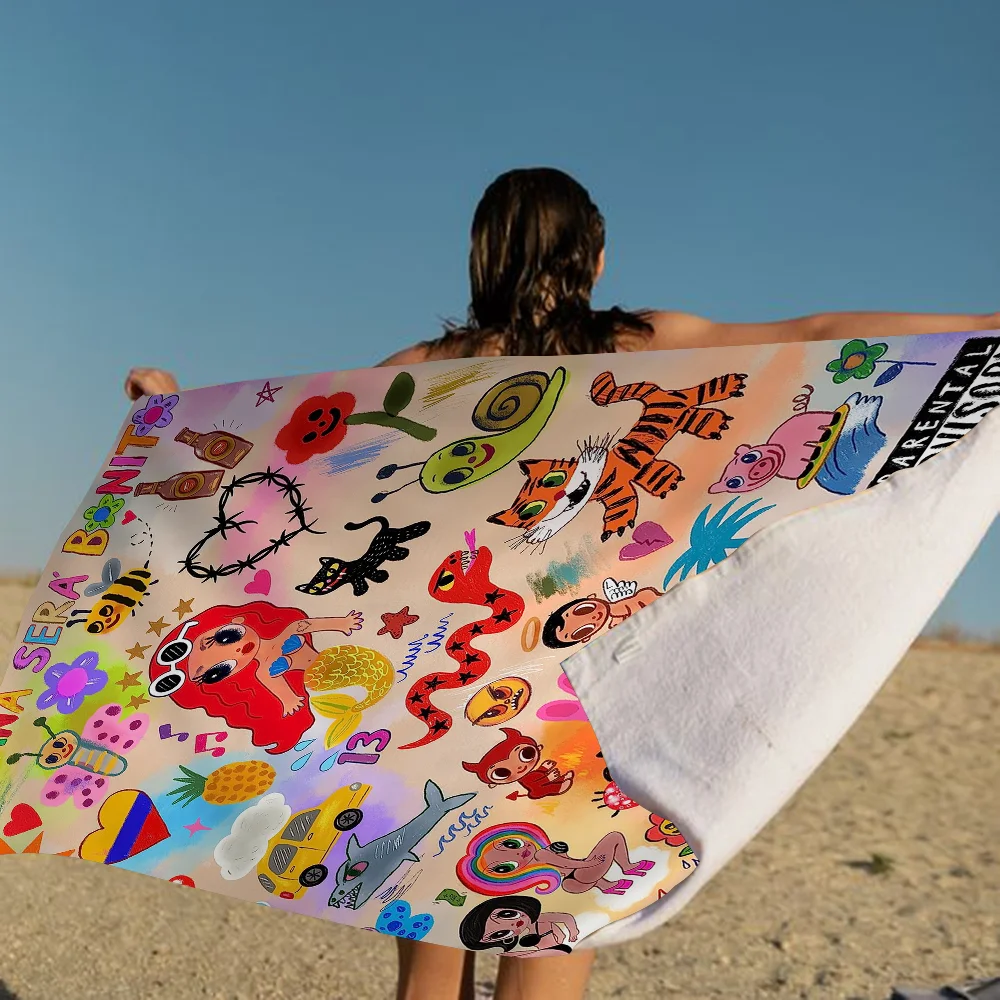 Karol G Manana Sera Bonito Bath Towel Microfiber Soft Water Absorbing Breathable For Girl Kids Decorative Cartoon Beach Towel