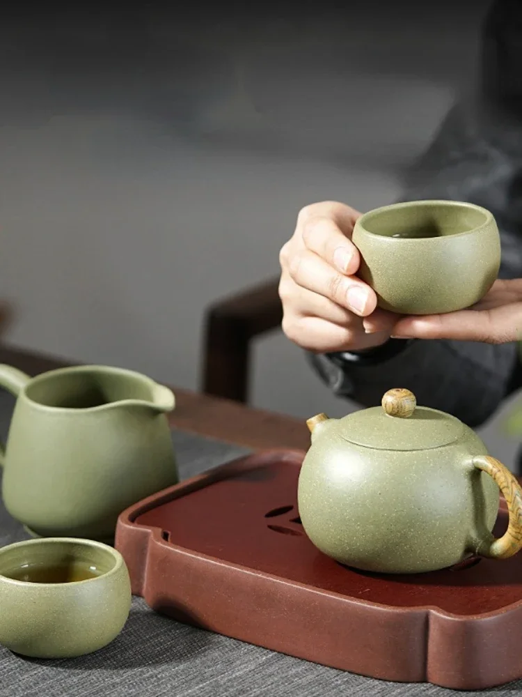 Yixing Exquisite Purple Clay Pot Pure Handmade Teapots Set Bean Green Sand Xishi Craft Bottle Gifts To Friends and Customers