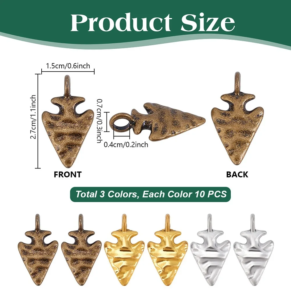 

30Pcs 3 Colors Style Alloy Pendants Fish Mixed Color 27x15x7mm Hole: 4mm 30pcs/set