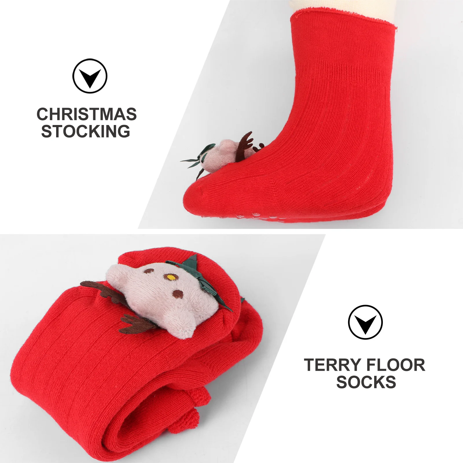 

1Pair Baby Christmas Socks Kids Winter Stockings Anti-Slip Warm Floor Socks Soft Breathable Xmas Stockings Cute Gift