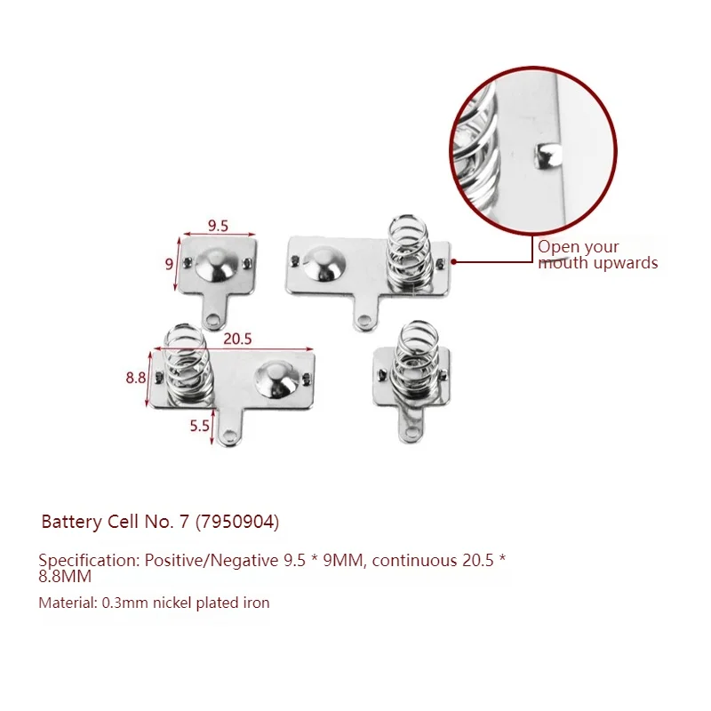 زنبرك بطارية AA، شظايا إيجابية وسلبية متصلة، 11.6 × 10.5 مم، 25.5 × 12 مم هناك إجمالي 3 مجموعات في المجموعة المكونة من 4 قطع