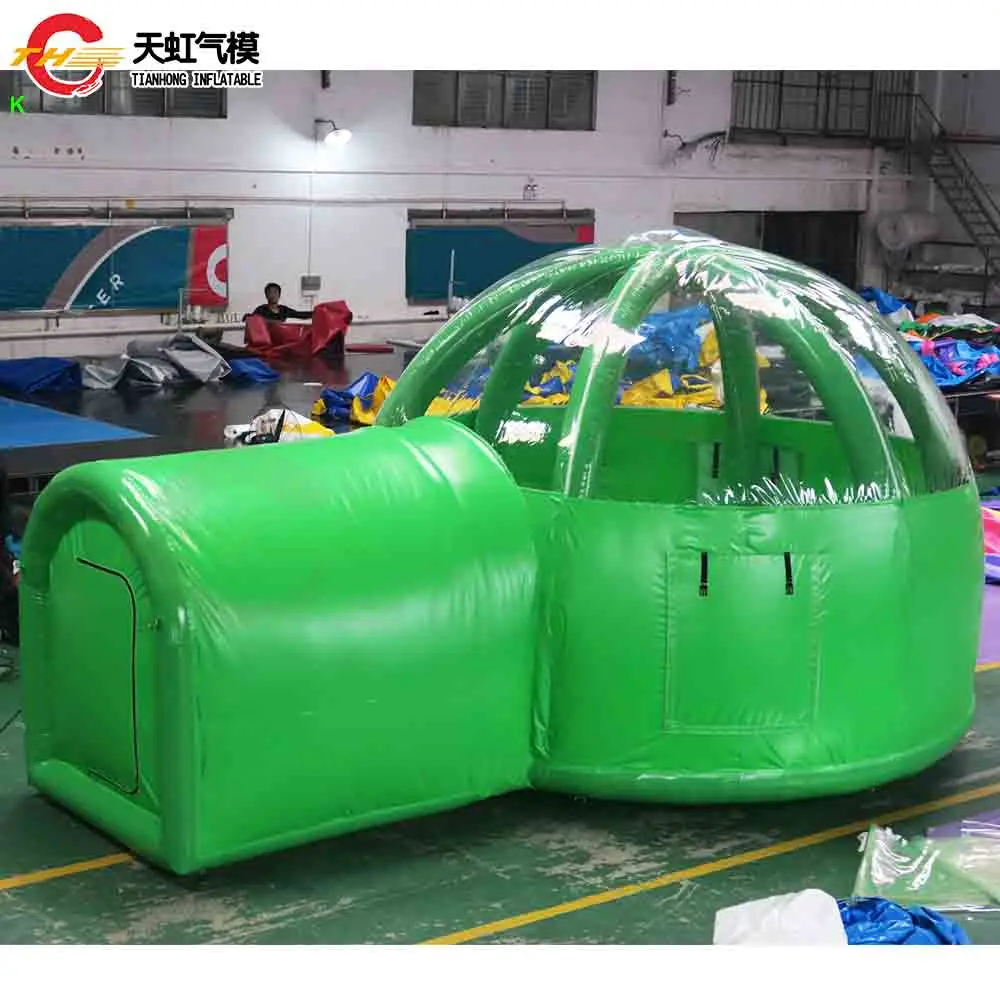 

Fast Air Shipping Giant Inflatable Camping Tunnel Tent Transparent Bubble Dome Tent with Arch Door