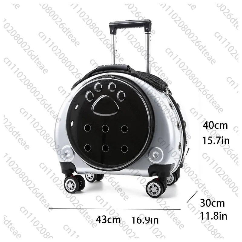 Pet Travel Trolley Case Transparent Breathable Backpack Carrier For Cat Dog