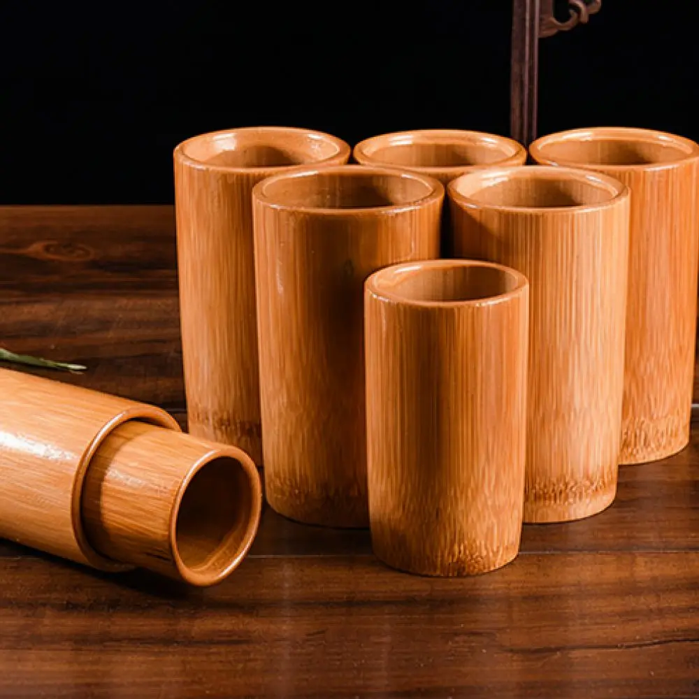 Organic Bamboo Cupping Cup Traditional Chinese Therapy Massage Tool Smooth Edge Body Relaxation Health Wellness Device