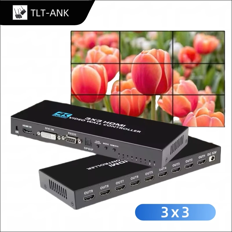 

Контроллер видеостены 4K HDMI 3x3 HDMI DVI Процессор видеостены 1X2 1X4 1X3 2X1 2x3 3x2 4X2, сварочный аппарат процессора с несколькими видеоэкранами
