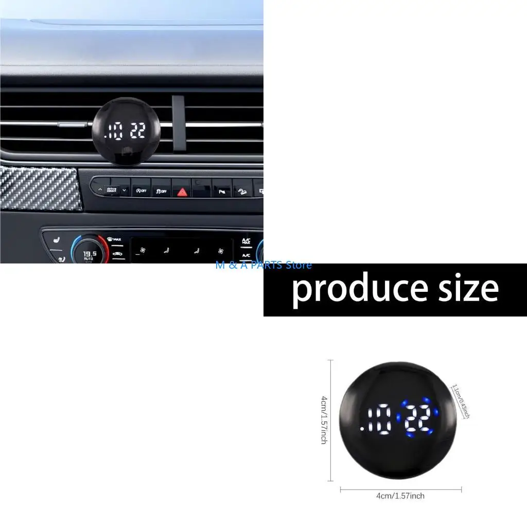 U1JF Luminous Dustproof Car Vent Watch Desligamento Automático LED Display Digital Analógico