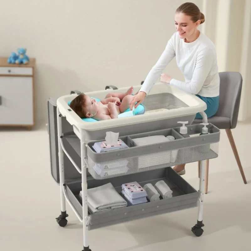 Baby Bathtub Diaper Changing Table Baby Caring Table Bathtub Stand Newborn