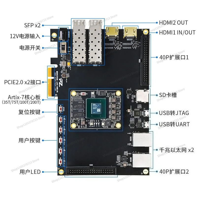 For FPGA Development Board Xilinx Artix7 A7 XC7A35T 75T 7A100T 200T PCIE