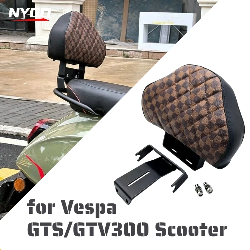 Premium Comfort Passenger Backrest Rear Seat Cushion for Vespa GTS/GTV300 Scooter, Version Durable