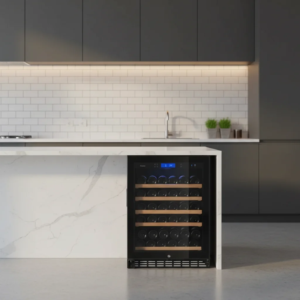 

Компрессорный холодильник для вина, 135 л, 46 бутылок, электрический холодильник для вина, регулируемый термостат, винный шкаф