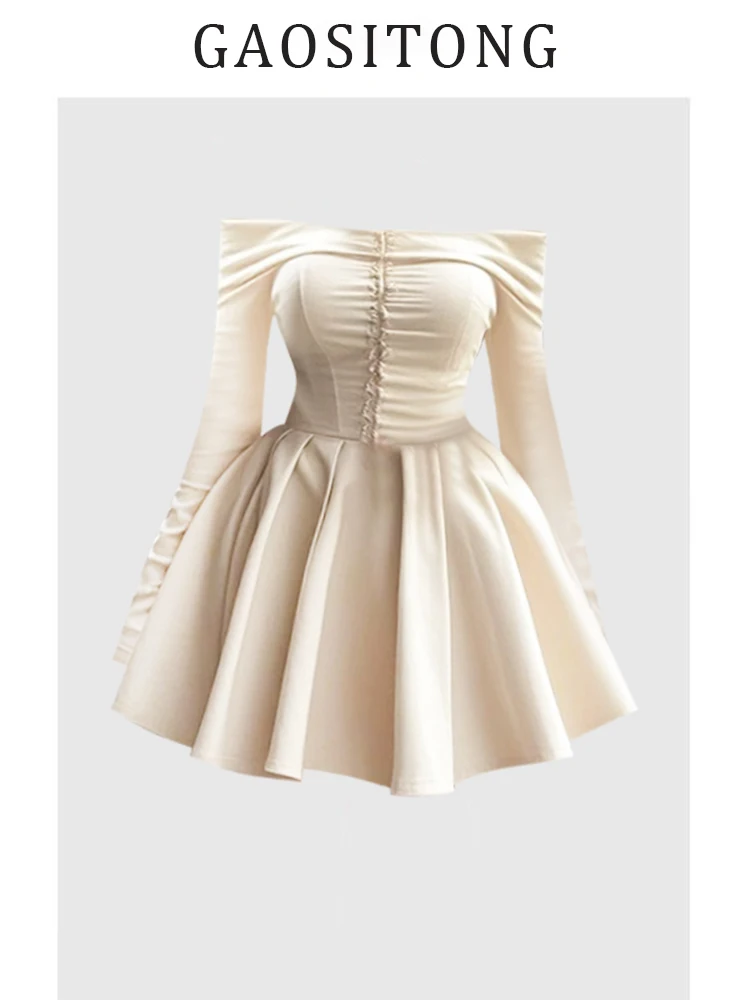 

Ele Pure Desire Long Sve Dr, женская осень 2024, пышная юбка трапециевидной формы с завязкой на талии Dr