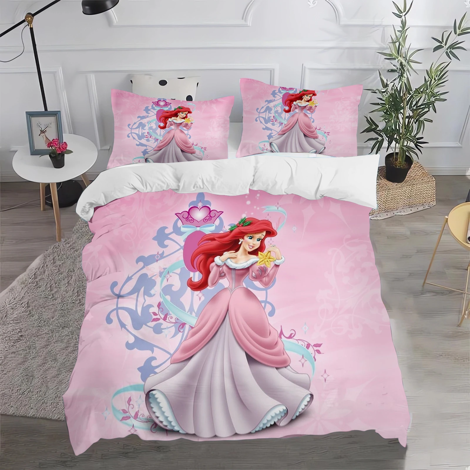 

Disney Princess Cartoon Duvet Cover Anime 3D Printing Cute Children's Bedroom Set ​Polyester Adult Gift 2/3pcs Bedding