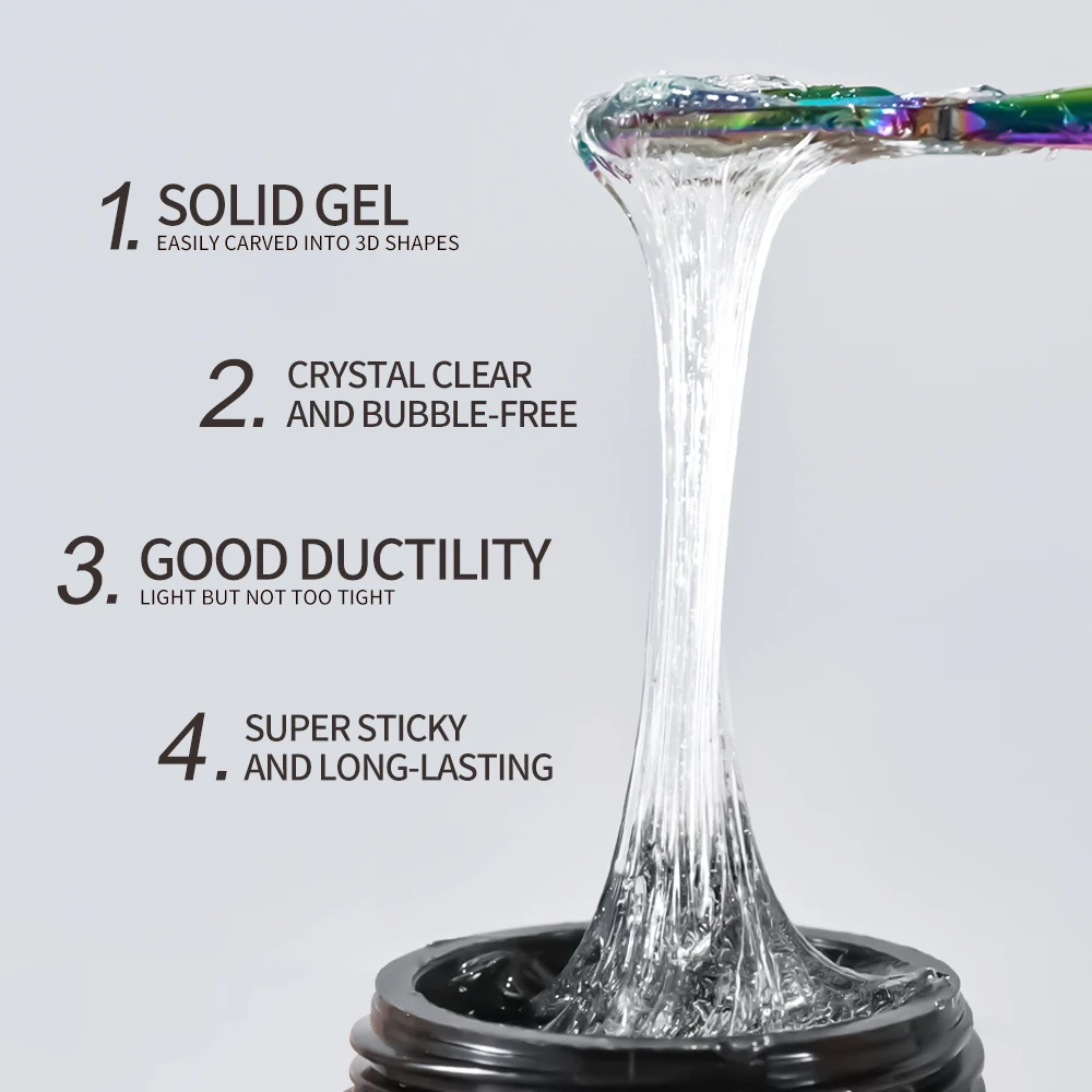 Pegamento sólido para uñas postizas, 5ML, parche en Gel para uñas, adhesivo de goma transparente, pegamento acrílico para extensión de uñas postizas, pegamento UV