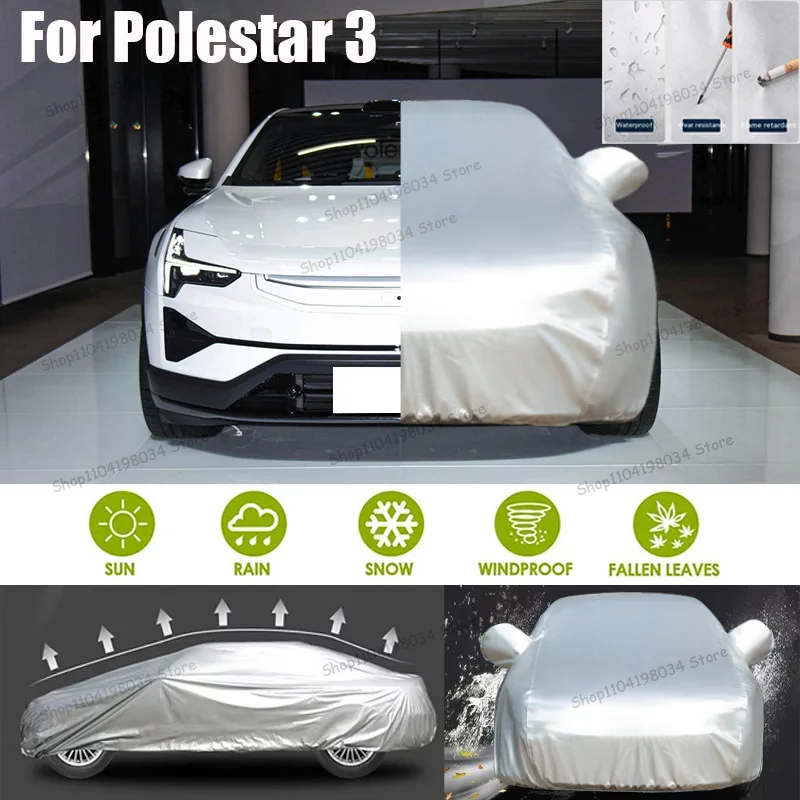 For Polestar 3 Auto Anti snow Anti dust Sunscreen Anti-uv Anti peeling paint And Anti Rainwater 210t car cover Car cover