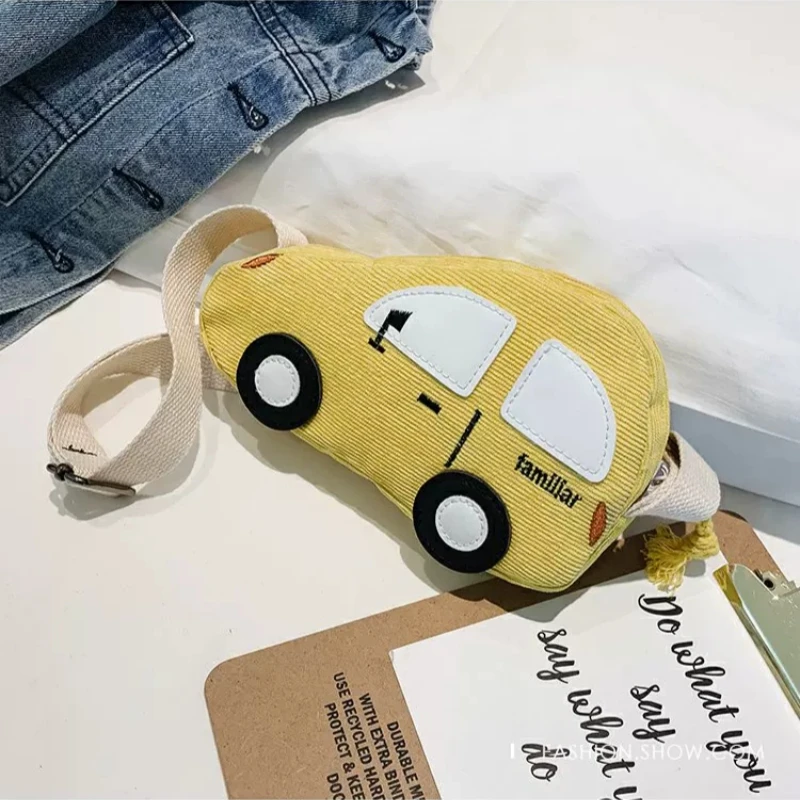 Kawaii Familiar Children Chest Bag 20*11*4cm Cartoon Car Crossbody Coin Purse Fashion Stripes Shoulder Bag Familiar