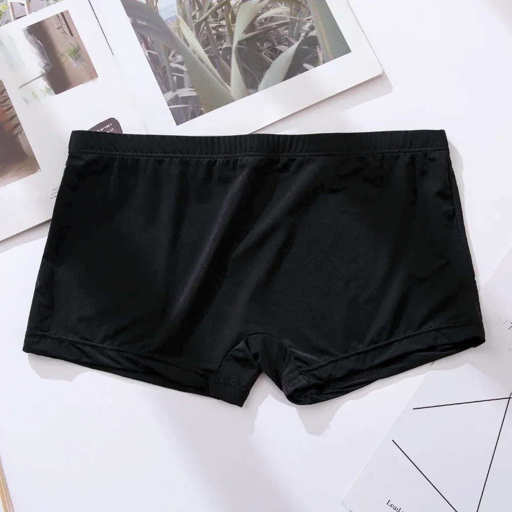 Bragas cómodas y transpirables para hombre, calzoncillos Boxer de seda helada, pantalones cortos, calzoncillos respetuosos con la piel, ropa