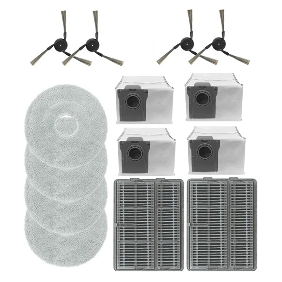 Dreame X40 Pro Ultra Robô Aspirador Peças de Reposição, Filtros Laterais Laváveis Escova, Mop Pano, Saco De Pó, 16Pcs