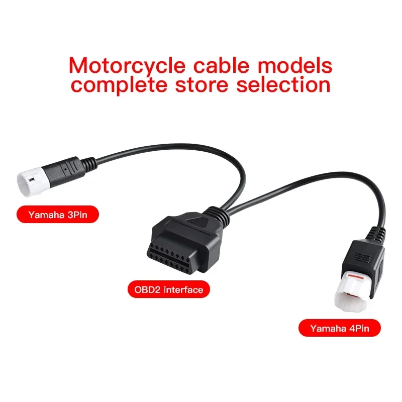 Motorcycle  For Yamaha 3Pin+4Pin+Honda 6Pin Extension Cord OBD2 Diagnostic  Canbus Connector Cable 3 In1 Plug Cable Adapter