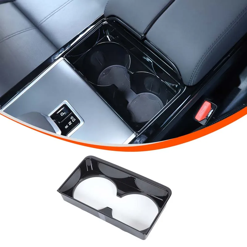 

For Land Rover Range Rover Velar/Land Rover Range Rover Evoque 2024+ Car Center Console Water Cup Decorative Frame ABS Black