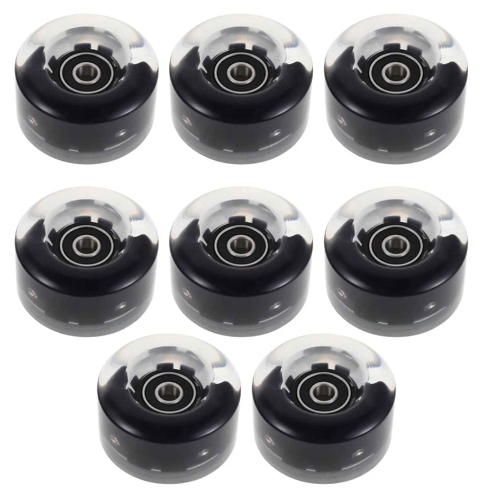 8Pcs Light Up Roller Skate Wheels Replacement Illuminating Outdoor Indoor Quad Skates Hardness Bearings Tool Included