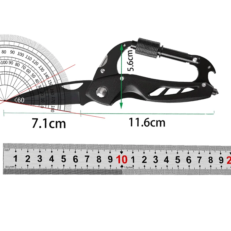 Multi‑Function Folding Knife Carabiner with Small Folding Blade, EDC Portable Utility Tool for Daily Household DIY Handcraft Use