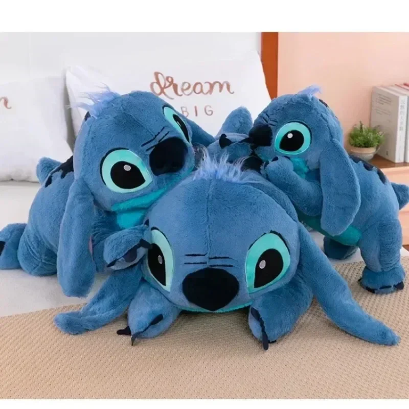 Muñeco de peluche de Disney de 45cm, muñeco de peluche de Lilo & Stitch, almohada suave, postura propensa, azul oscuro/ligero, bonitos juguetes de regalo