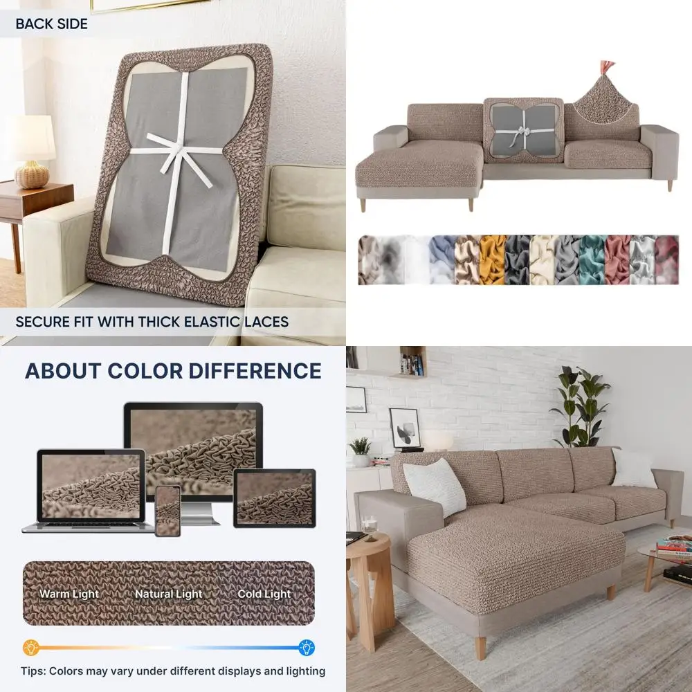 

Эластичный чехол для секционного дивана и шезлонга - большой чехол для сидений - Марсала