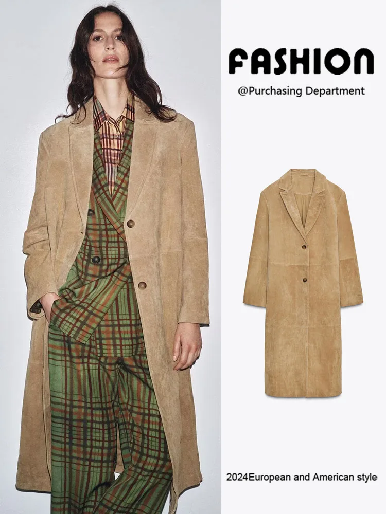 

Ele Long Sve пальто из искусственной кожи, новая осенняя коллекция, женская высококачественная верхняя одежда Sli Treetter Piece