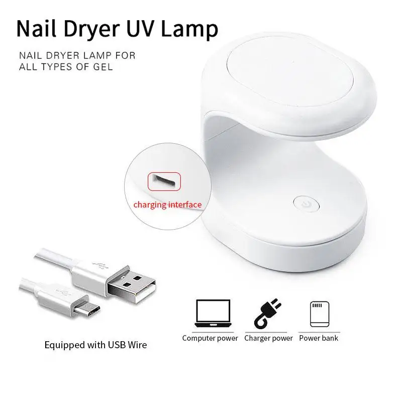 LED Nail Dryer Lamp For Nails UV LED Nail Light Curing All Gel Polish USB Rechargeable Quick Dry Manicure Machine Nail Art Tools