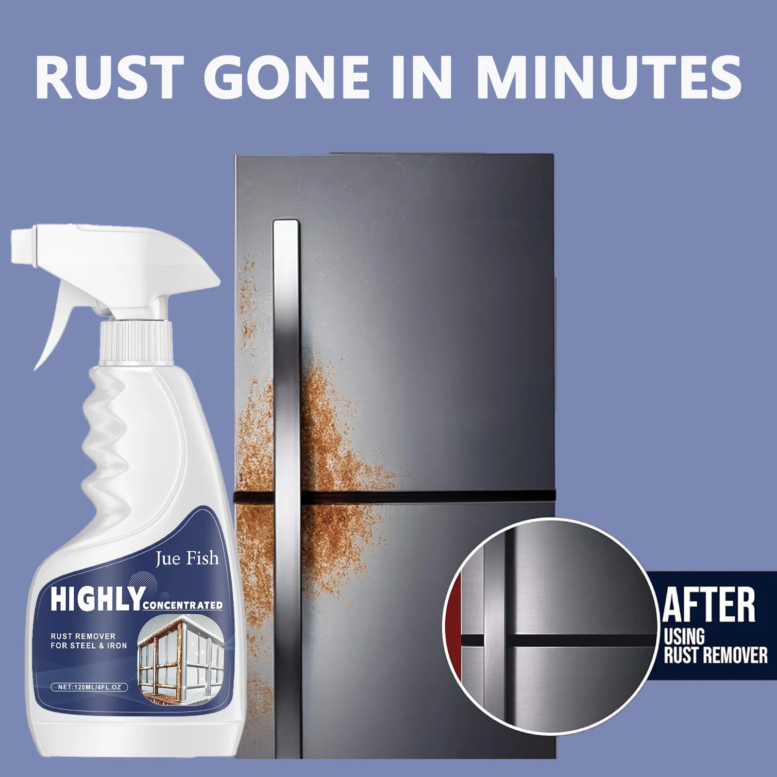 

Спрей для удаления ржавчины для тяжелых условий эксплуатации Быстродействующий растворитель ржавчины и антикоррозийное покрытие для металлов, автомобилей, инструментов Очиститель для нескольких поверхностей 120 мл