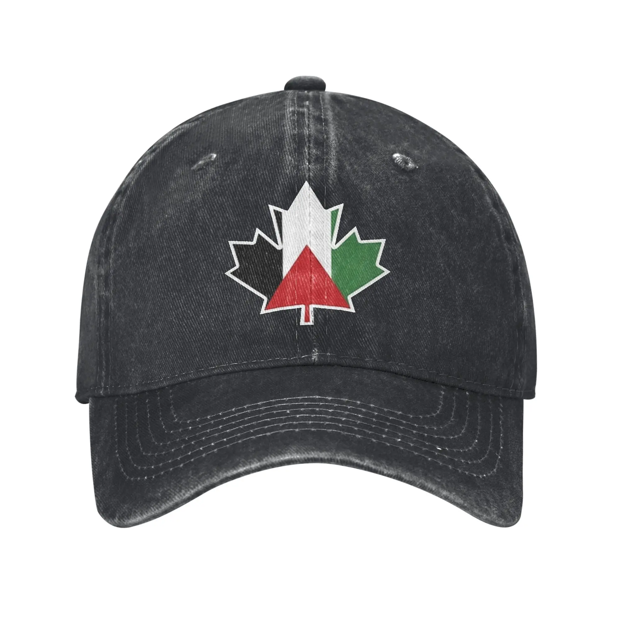 Palestine Canada Maple Leaf Palestinian Flag Unisex Baseball Caps  Washed Hats Cap Classic Outdoor Activities Gift Sun Cap