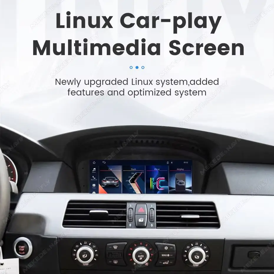 Image 3: Système audio intelligent pour voiture MEKEDE EU Warehouse Linux Screen, compatible avec BMW Série 5 et 3 (E60, E61, E62, E63, E90, E91, E92, E93), avec écran 8,8 pouces, lecteur multimédia, Carplay sans fil, Android Auto, autoradio 2 Din, Bluetooth, stéréo, unité centrale.