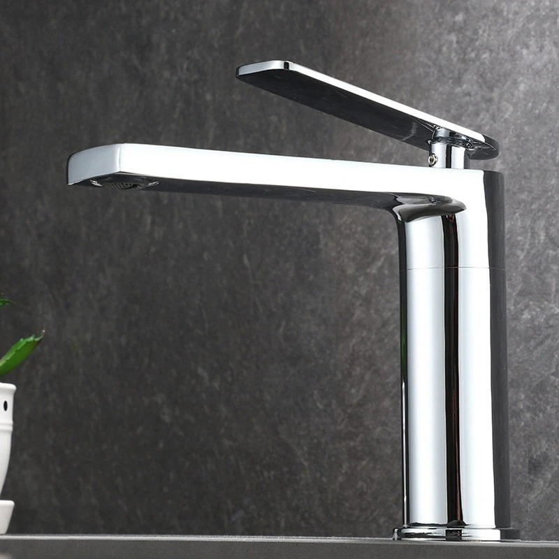 Hot and cold antique copper basin faucet, bathroom, bathroom counter basin, hot and cold splash-proof faucet for household use
